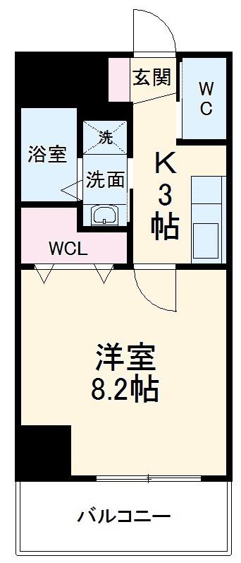 CERES志賀本通(1K/9階)の間取り写真
