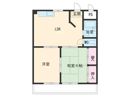 ハイツ柿田(2DK/2階)の間取り写真