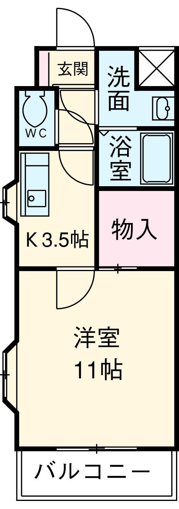 CIAO バンビーナ(1SK/2階)の間取り写真