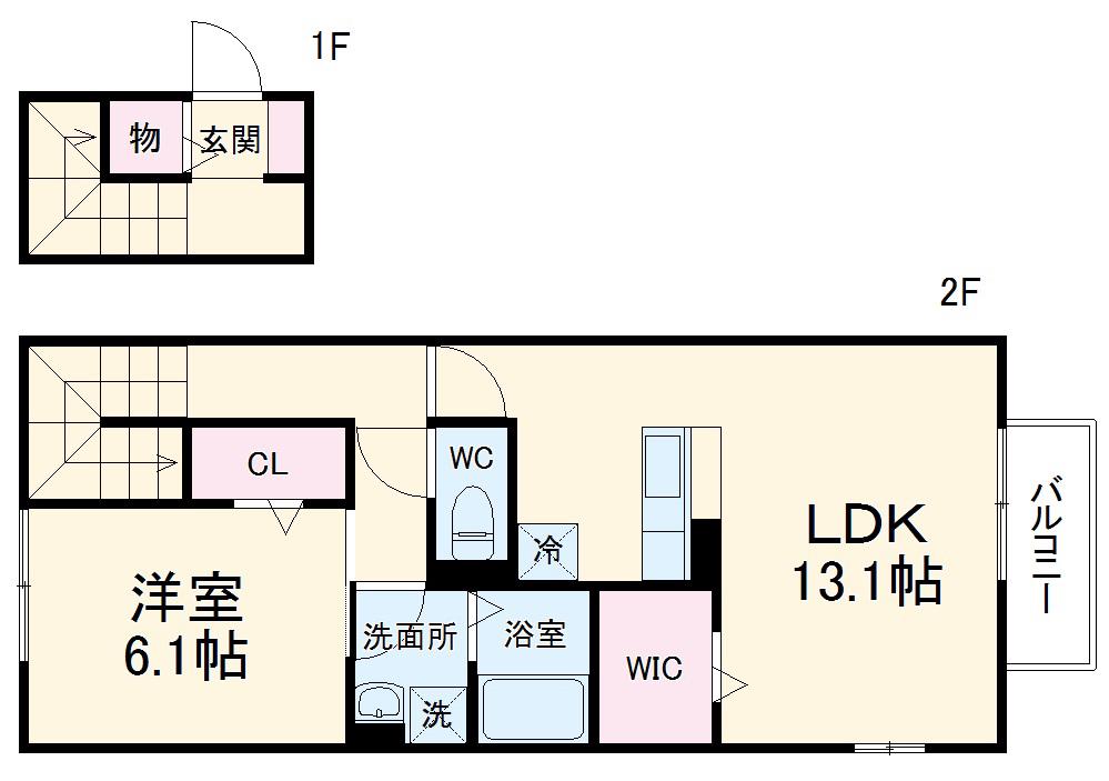 サンフィールドⅠ(1LDK/2階)の間取り写真