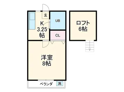 KGハイツⅦ(1K/2階)の間取り写真