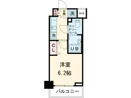 GENOVIA京成立石ⅢSKYGARDEN(1K/2階)の間取り写真
