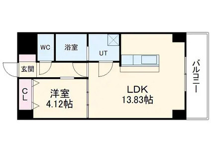 GRANDUKE千代田REGARIA(1LDK/6階)の間取り写真