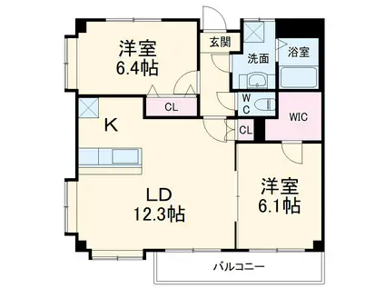 エスポワール(2LDK/1階)の間取り写真
