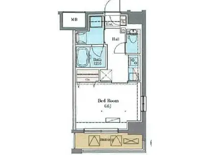 ラグゼナ北千住(1K/4階)の間取り写真