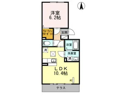 コンフィデンテⅠ(1LDK/1階)の間取り写真
