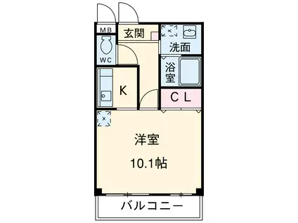 オルテンシア(1K/1階)の間取り写真