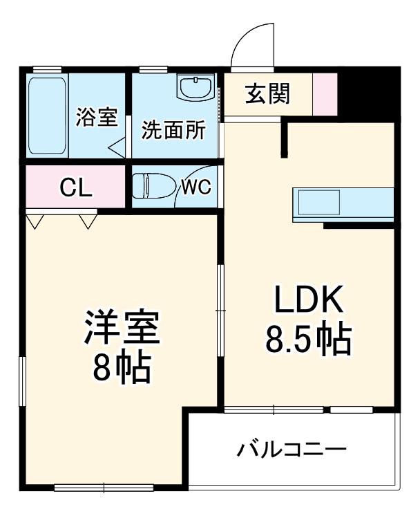 ハーヴェスト半田山(1LDK/3階)の間取り写真