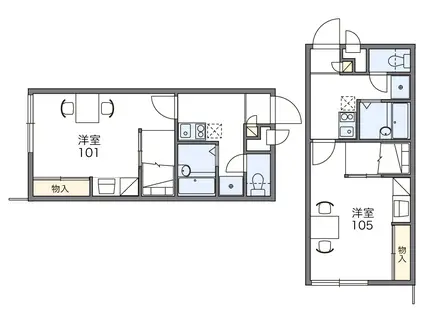 レオパレスK&YOUⅡ(1K/2階)の間取り写真