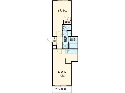 メゾンガルテン(1LDK/1階)の間取り写真