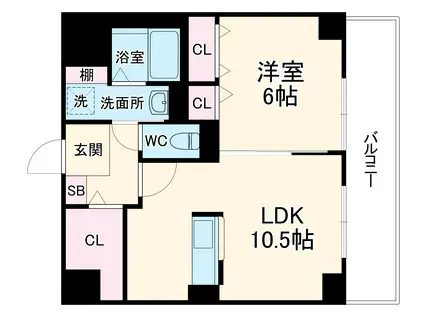 グレース弥富通(1LDK/3階)の間取り写真