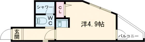 IKEZAWAビル(ワンルーム/4階)の間取り写真
