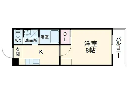 リバーストーン馬走北A棟(1K/1階)の間取り写真