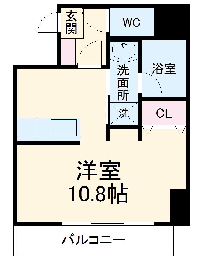 LUXENA JOSHIN(ワンルーム/8階)の間取り写真