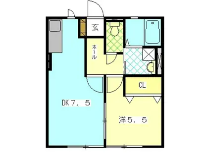 コーポ南Ⅰ(1LDK/1階)の間取り写真