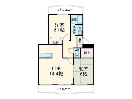 プレステージアスター(2LDK/2階)の間取り写真