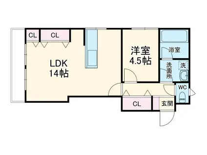 日幸マンション(1LDK/4階)の間取り写真