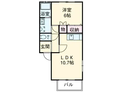 キャパシティハウスA(1LDK/2階)の間取り写真