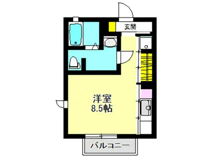 アビタシオン(1K/2階)の間取り写真