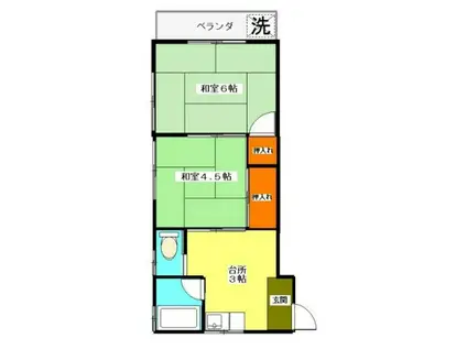 柴田ハイツ(2K/2階)の間取り写真