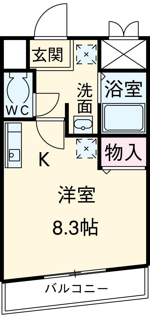 葵ビル(ワンルーム/6階)の間取り写真