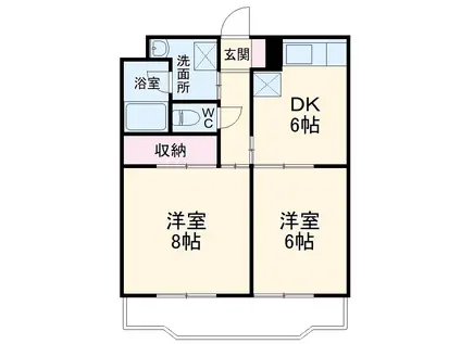 エスペランサⅠ(2DK/3階)の間取り写真