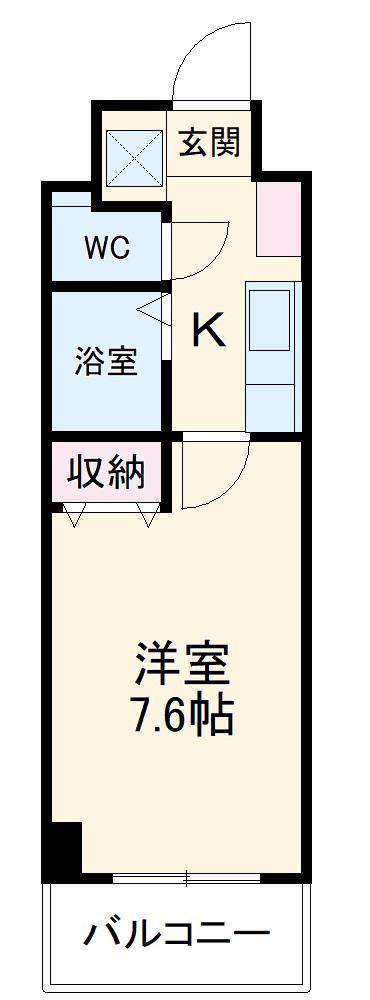 びいⅡ植田(1K/1階)の間取り写真