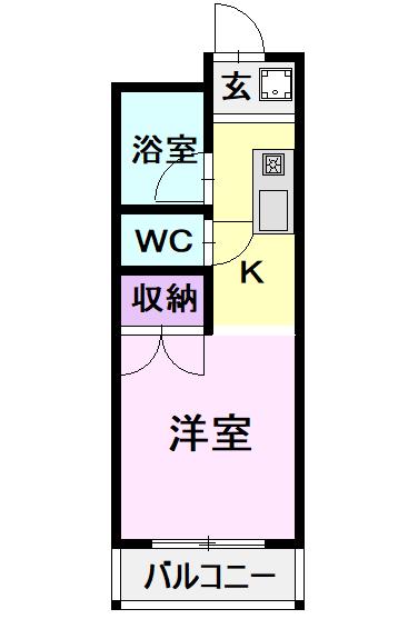 メゾン坂下(ワンルーム/4階)の間取り写真
