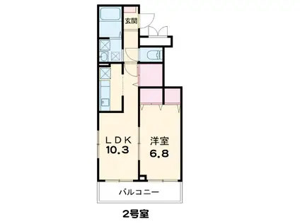 中央本線 武蔵境駅 徒歩30分 3階建 築5年(1LDK/3階)の間取り写真