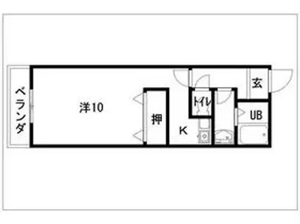 エスポワールM(1K/3階)の間取り写真