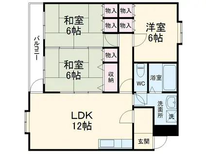 第一真和荘(3LDK/4階)の間取り写真