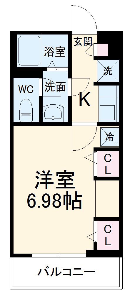 リブリ・OGWⅢ(1K/2階)の間取り写真