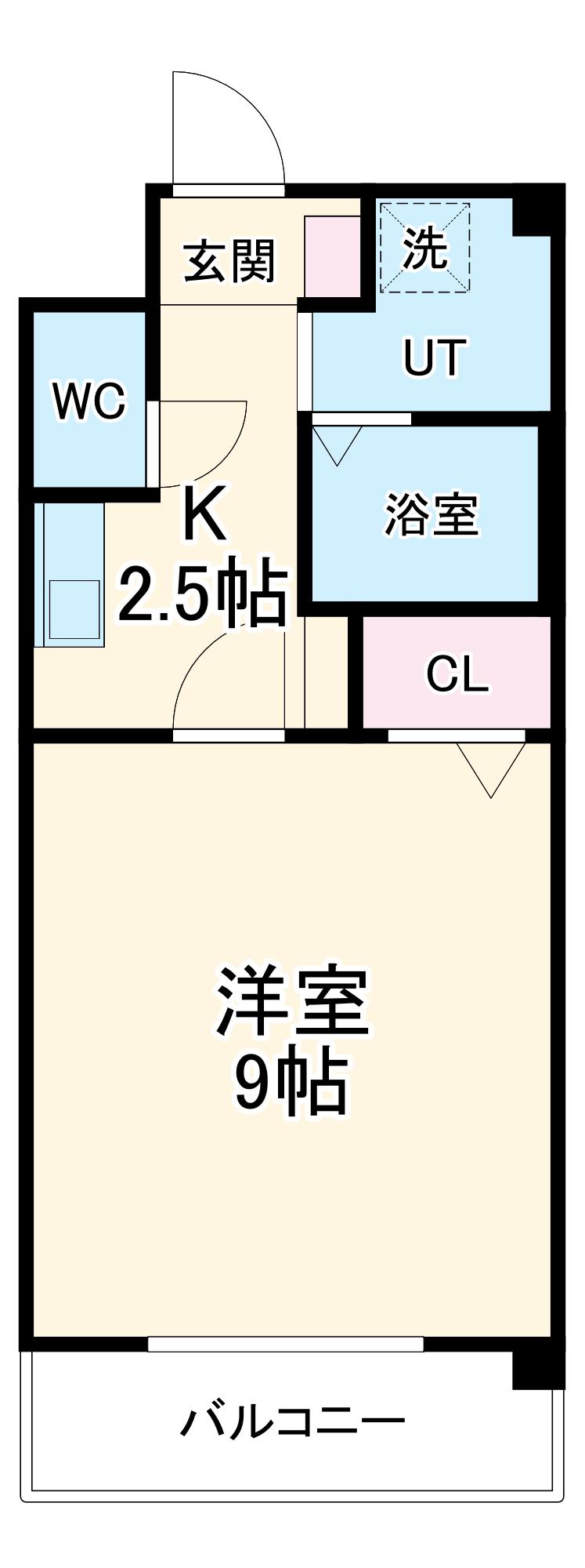 アビタシオン八事(1K/3階)の間取り写真
