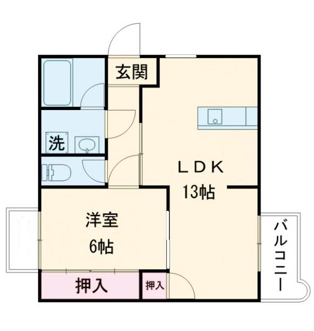 芝ノ宮マンション(1LDK/4階)の間取り写真