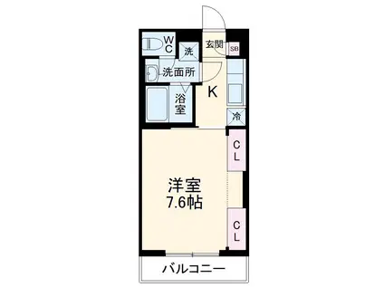 リブリ・ACEⅡ(1K/3階)の間取り写真