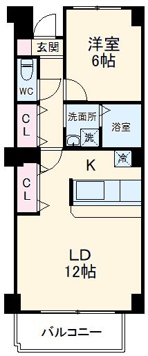 湘南スカイビラ(1LDK/4階)の間取り写真