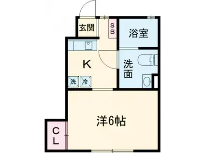 プライム国立(1K/1階)の間取り写真