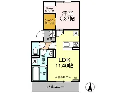ISHIKAWA HILLS IX(1LDK/3階)の間取り写真