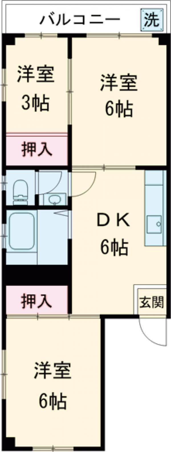 高島平ローヤルコーポ(3DK/5階)の間取り写真