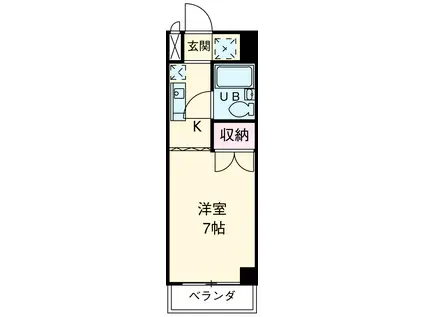 ハニリリカⅢ(1K/4階)の間取り写真