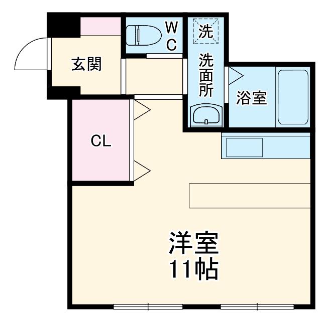 メゾンヒラカタ2(1K/1階)の間取り写真