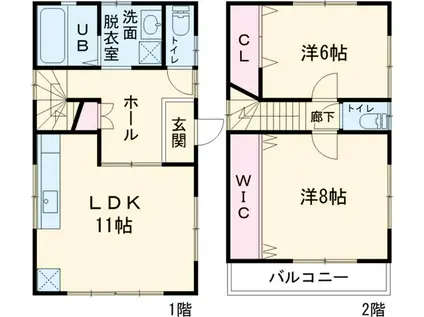 京成電鉄本線 鬼越駅 徒歩6分 2階建 築8年(2LDK)の間取り写真