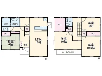 千葉都市モノレール スポーツセンター駅 徒歩30分 2階建 築20年(4LDK)の間取り写真