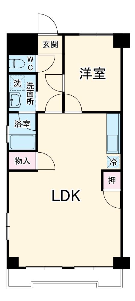 エイコウビル(1LDK/3階)の間取り写真