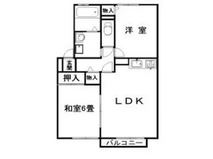 名鉄名古屋本線 東岡崎駅 バス乗車時間:4分 稲熊バス停で下車 徒歩8分 2階建 築26年(2LDK/2階)の間取り写真