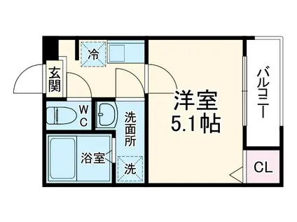 メルディア東大宮Ⅲ(1K/2階)の間取り写真