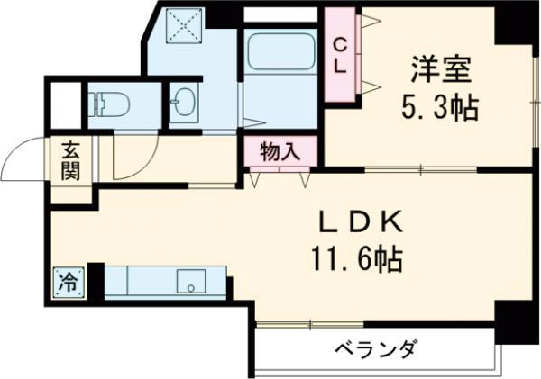 SEA22(1LDK/6階)の間取り写真