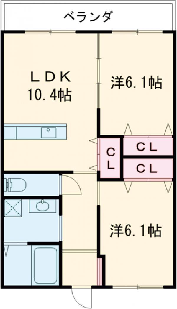 TI-DA(2LDK/4階)の間取り写真