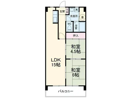 ニューコーポ植田1(2LDK/3階)の間取り写真