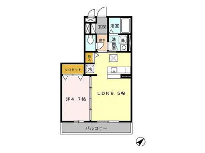 ピアステージ(1LDK/1階)の間取り写真